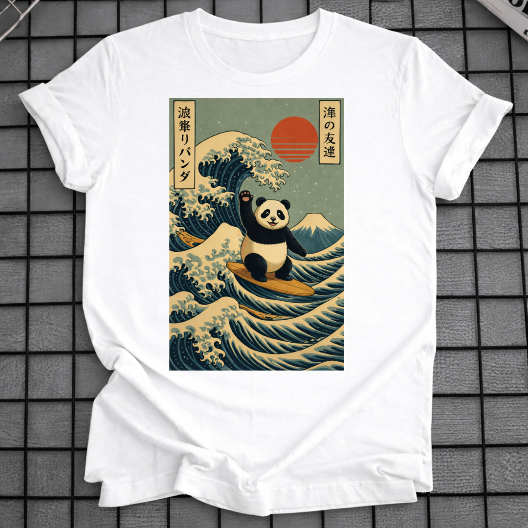 SURFING PANDA WELLE T-SHIRT