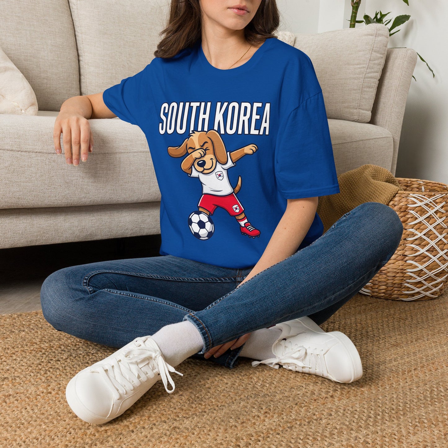 South Korea Dabbing Dog T-Shirt — Cute Soccer Fan Tee