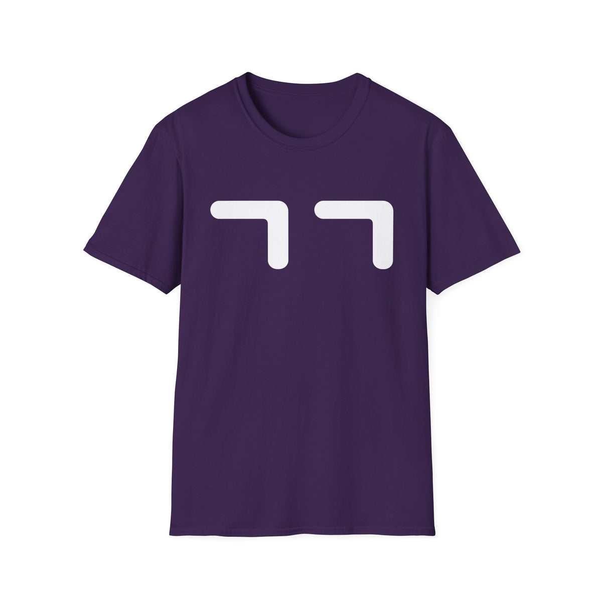 Minimalist Emoticon T-Shirt — Cute '77' Face Graphic Tee