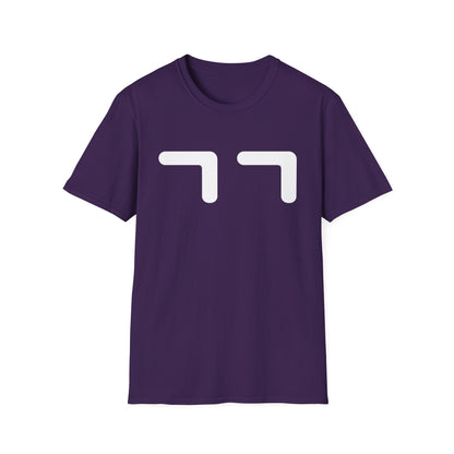 Minimalist Emoticon T-Shirt — Cute '77' Face Graphic Tee