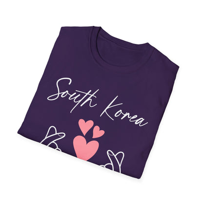 South Korea Love Hands Unisex Softstyle T-Shirt - Perfect for K-Pop Fans and Cultural Celebrations