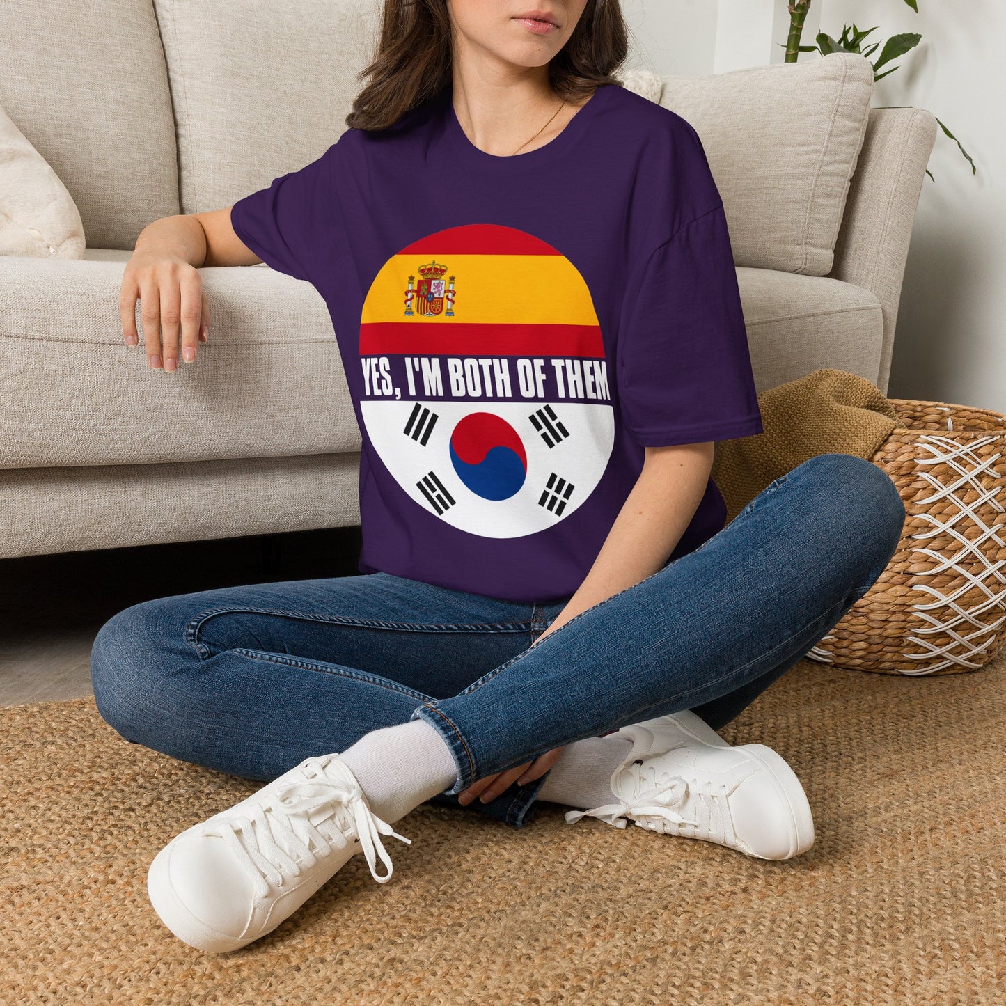 Yes, I'm Both Of Them Spanish Korean Flag T-Shirt
