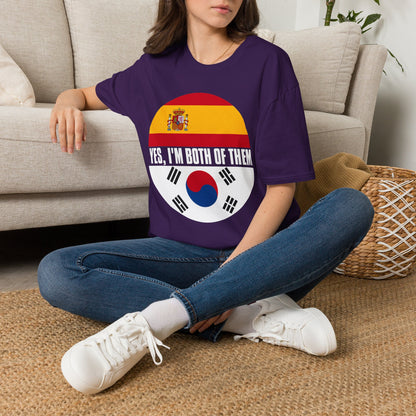 Yes, I'm Both Of Them Spanish Korean Flag T-Shirt
