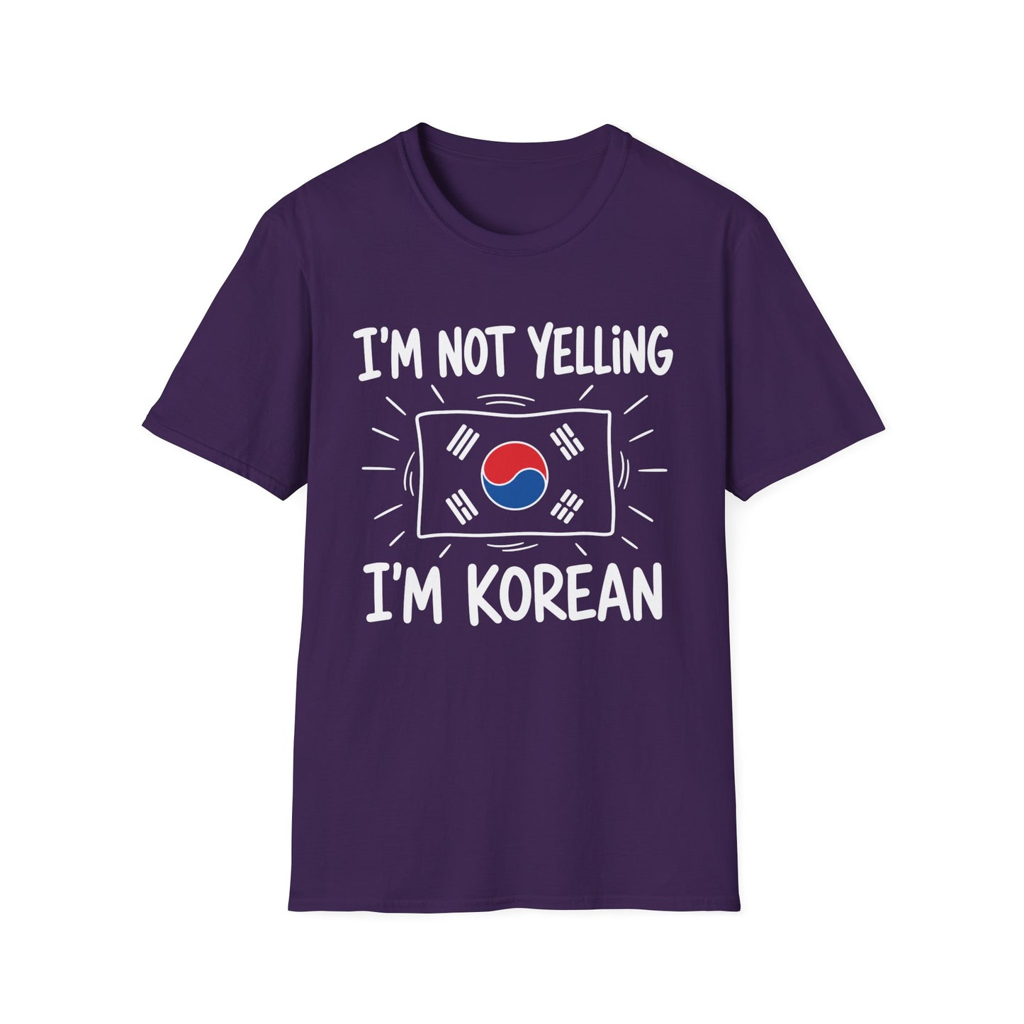 I’m Not Yelling I’m Korean T-Shirt — Funny Korean Pride Tee with South Korea Flag