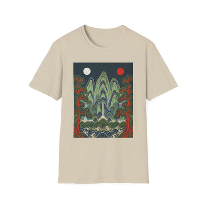 Asian Landscape Tee — Double Sun Mountain Art T-Shirt