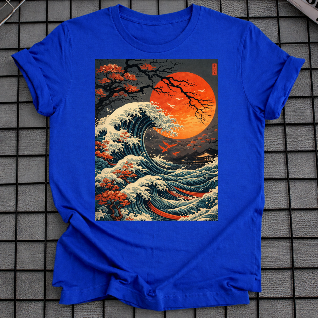 JAPANISCHES HOLZSCHNITT TSUNAMI T-SHIRT