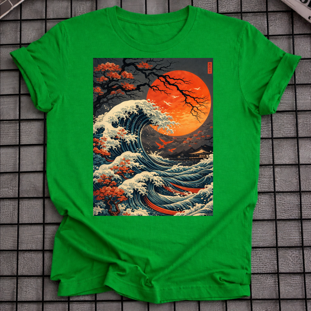 JAPANISCHES HOLZSCHNITT TSUNAMI T-SHIRT