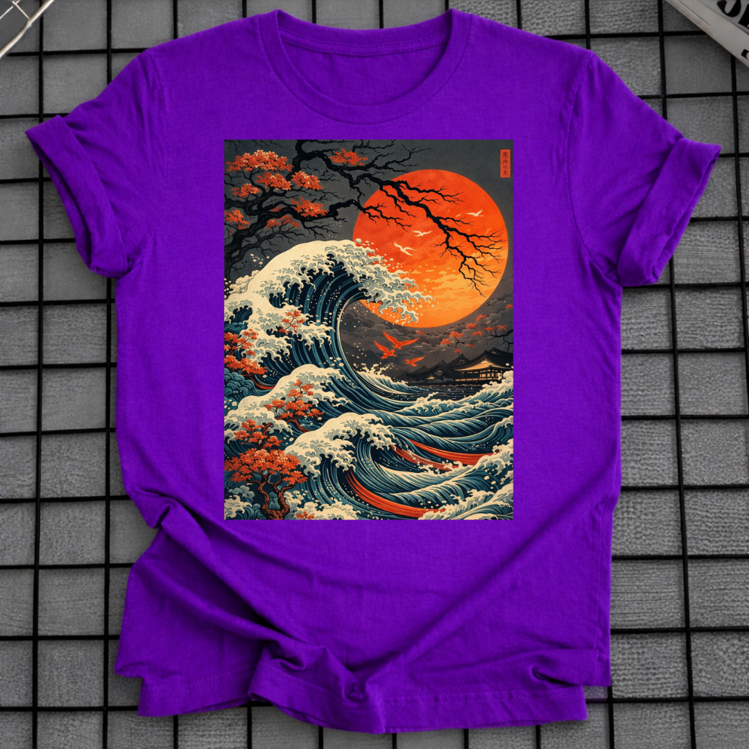 JAPANISCHES HOLZSCHNITT TSUNAMI T-SHIRT
