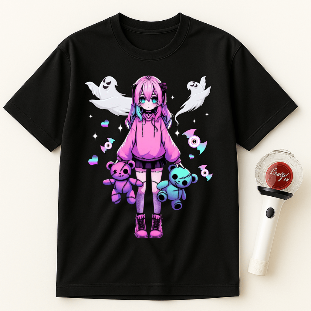 KAWAII GIRL WITH TEDDY BEARS UNISEX T-SHIRT