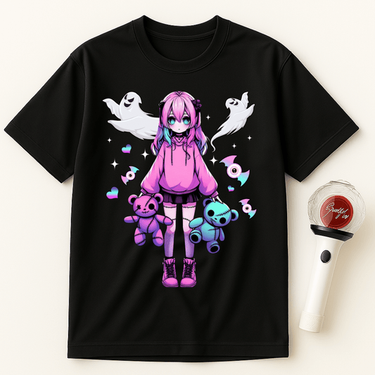 KAWAII GIRL WITH TEDDY BEARS UNISEX T-SHIRT
