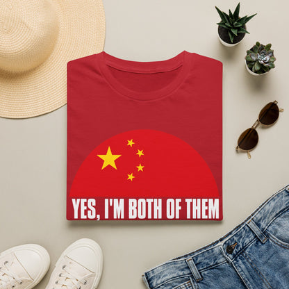 Flag Heritage T-Shirt — “Yes, I’m Both of Them” China & South Korea Pride Tee