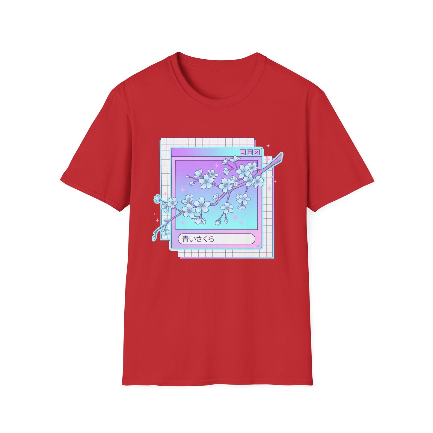 Retro Cherry Blossom T-Shirt — Aesthetic Vaporwave Floral Tee
