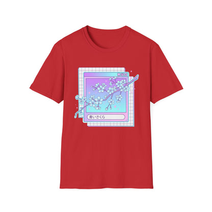 Retro Cherry Blossom T-Shirt — Aesthetic Vaporwave Floral Tee
