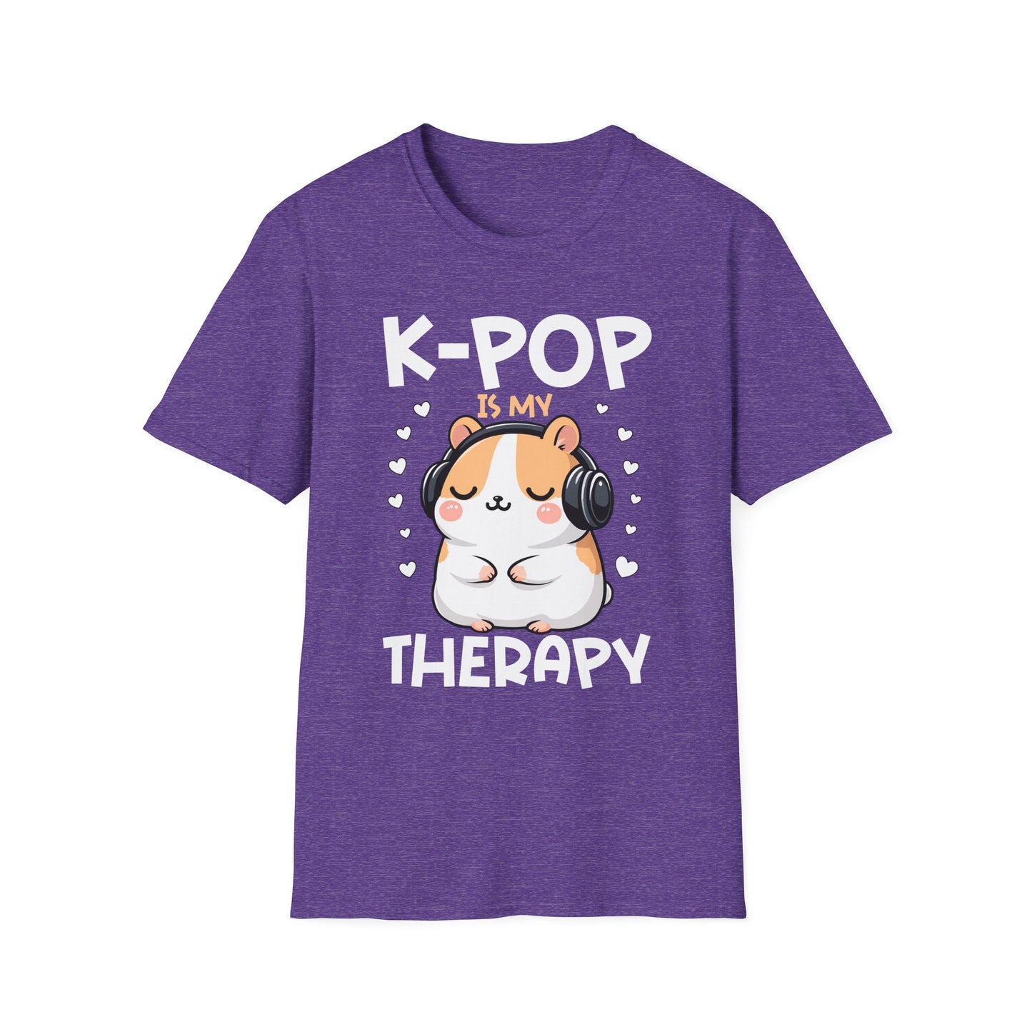 K-Pop Is My Therapy T-Shirt — Cute Hamster Headphones Tee for K-Pop Fans