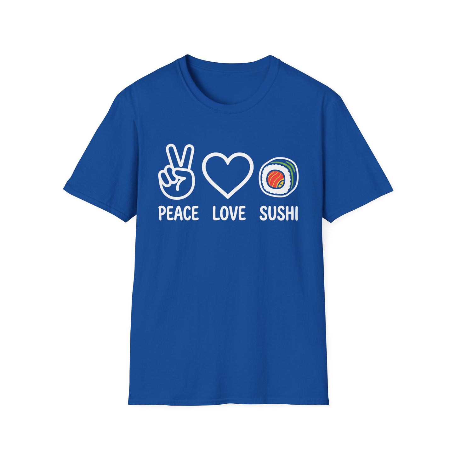 Peace Love Sushi T-Shirt — Cute Sushi Graphic Tee for Foodies