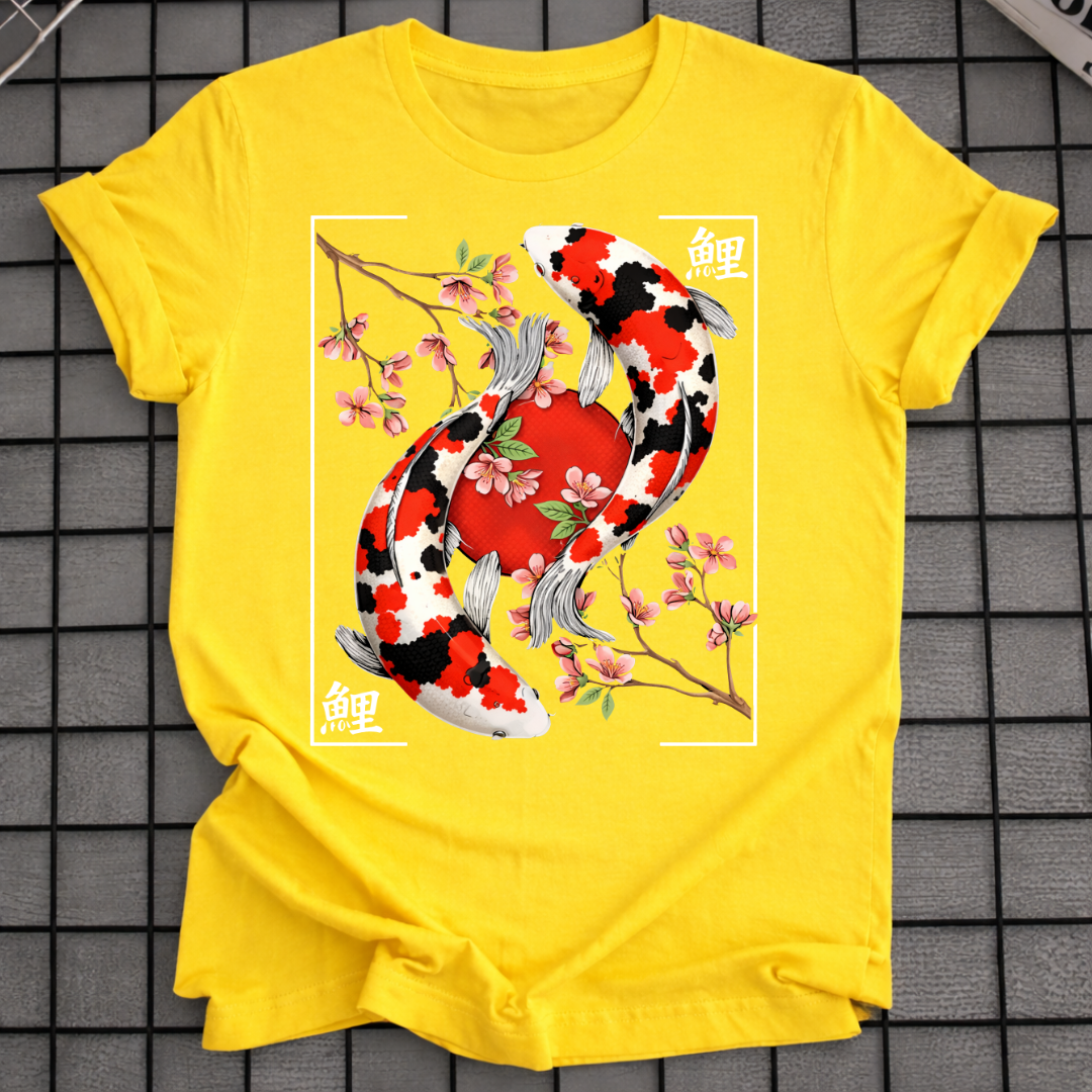 KOI FISCH BLÜTEN T-SHIRT