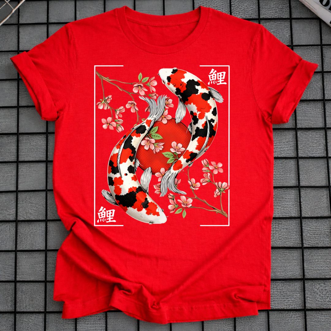 KOI FISCH BLÜTEN T-SHIRT