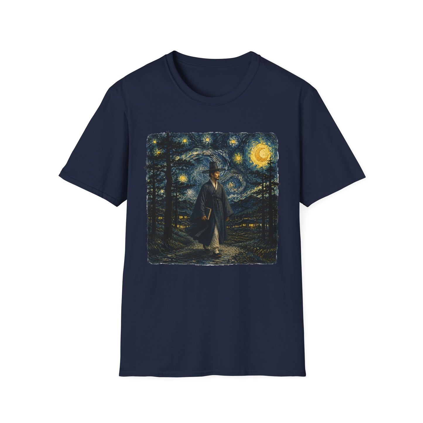 Starry Night Cowboy T-Shirt — Van Gogh Style Western Art Tee
