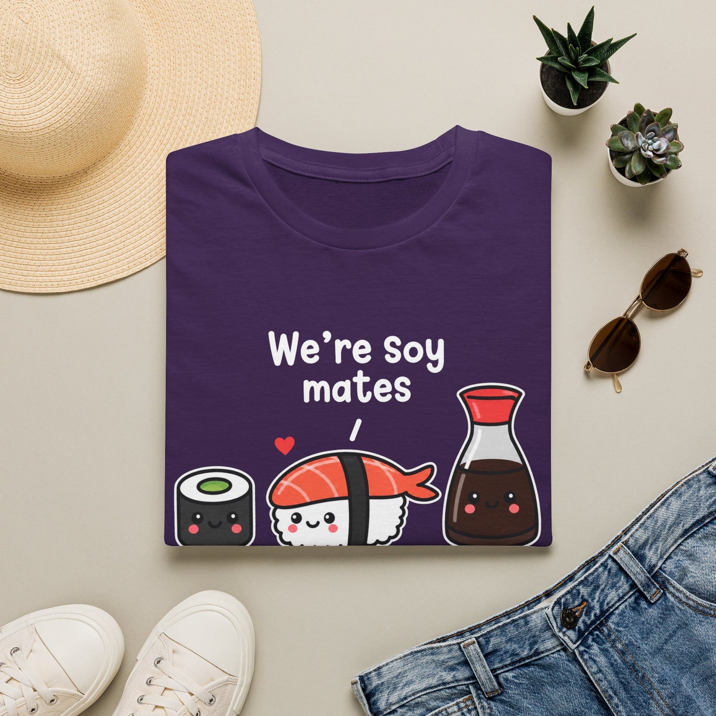We're Soy Mates T-Shirt — Cute Kawaii Sushi & Soy Sauce Graphic