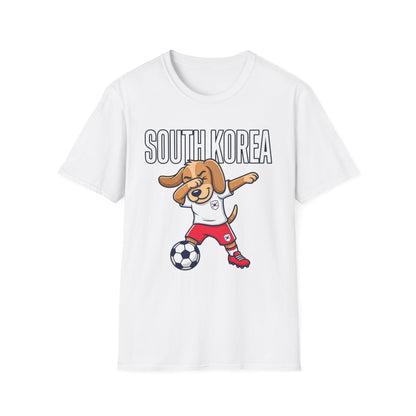 South Korea Dabbing Dog T-Shirt — Cute Soccer Fan Tee