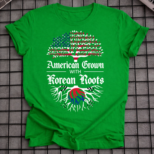 AMERICAN GROWN KOREAN ROOTS T-SHIRT