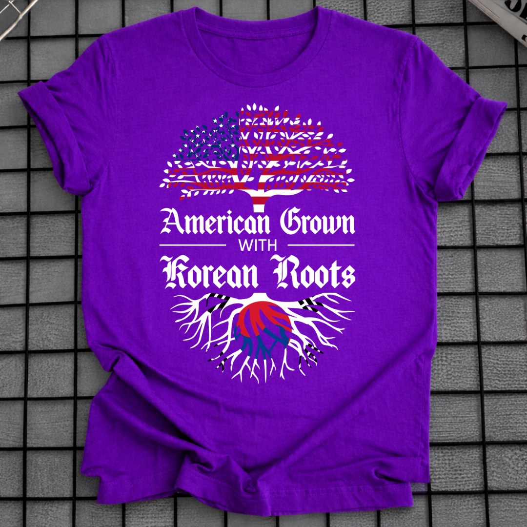 AMERICAN GROWN KOREAN ROOTS T-SHIRT