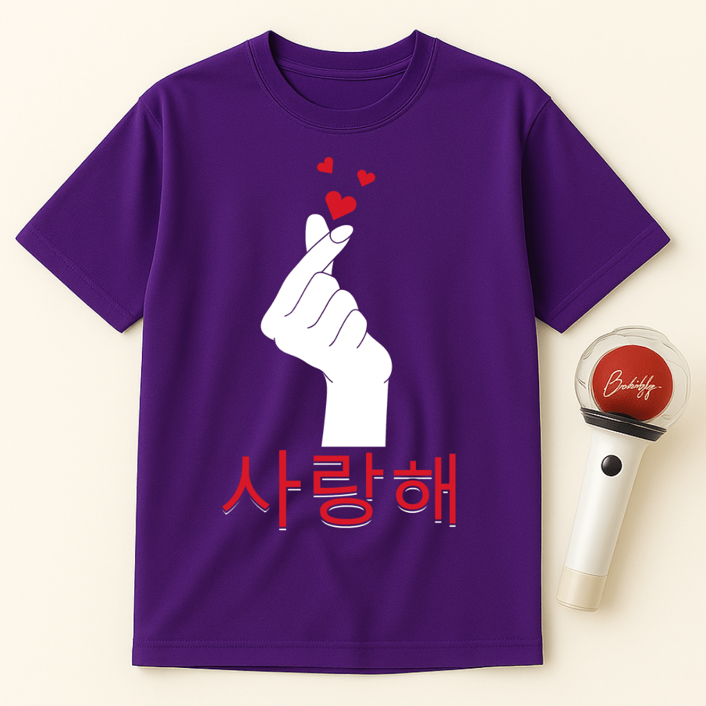 사랑해 FINGER HEART UNISEX T-SHIRT