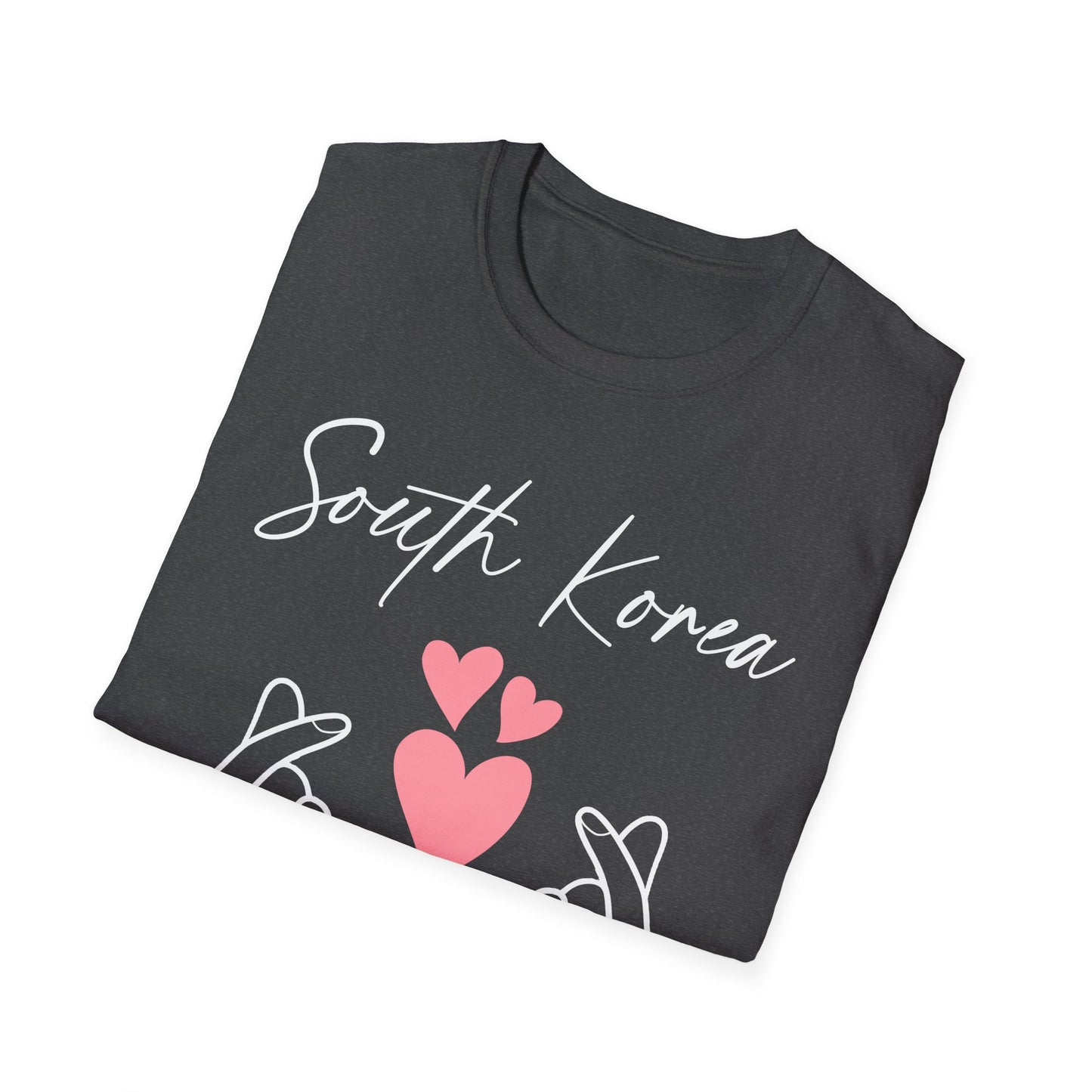 South Korea Love Hands Unisex Softstyle T-Shirt - Perfect for K-Pop Fans and Cultural Celebrations