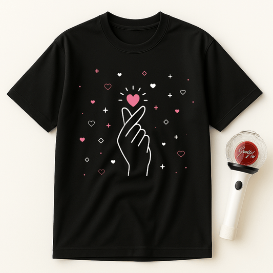 FINGER HEART GESTURE UNISEX T-SHIRT