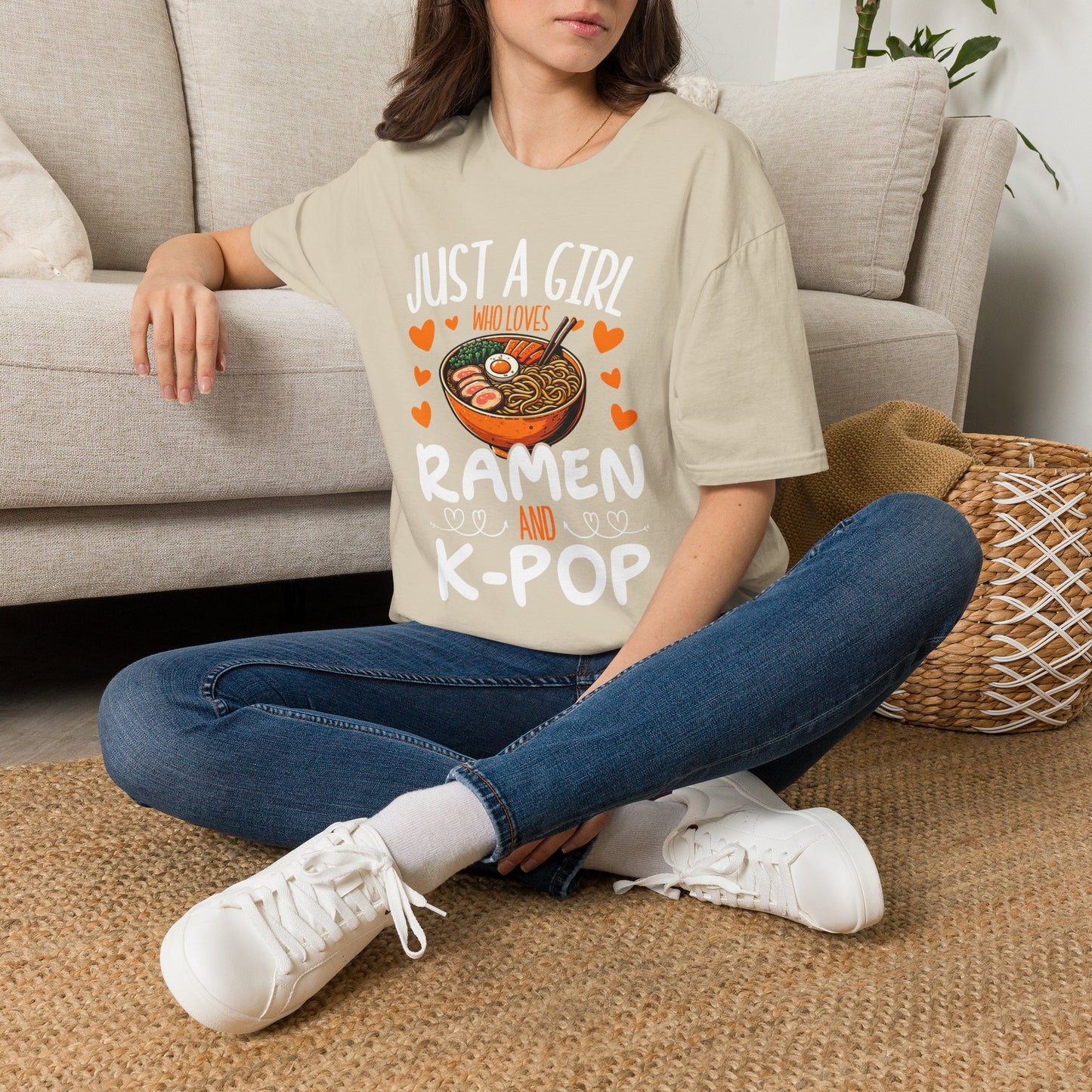Just a Girl Who Loves Ramen and K-Pop Unisex Softstyle T-Shirt