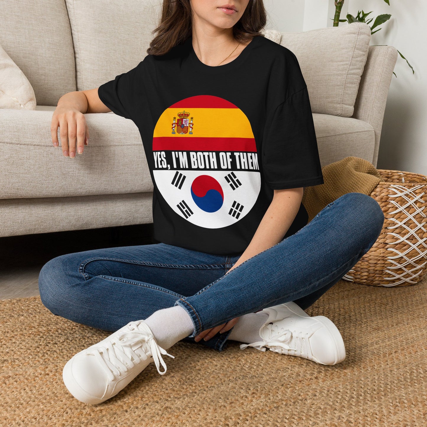 Yes, I'm Both Of Them Spanish Korean Flag T-Shirt