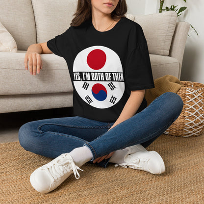 T-Shirt — "Yes, I'm Both of Them" Japan & Korea Flag Pride Tee