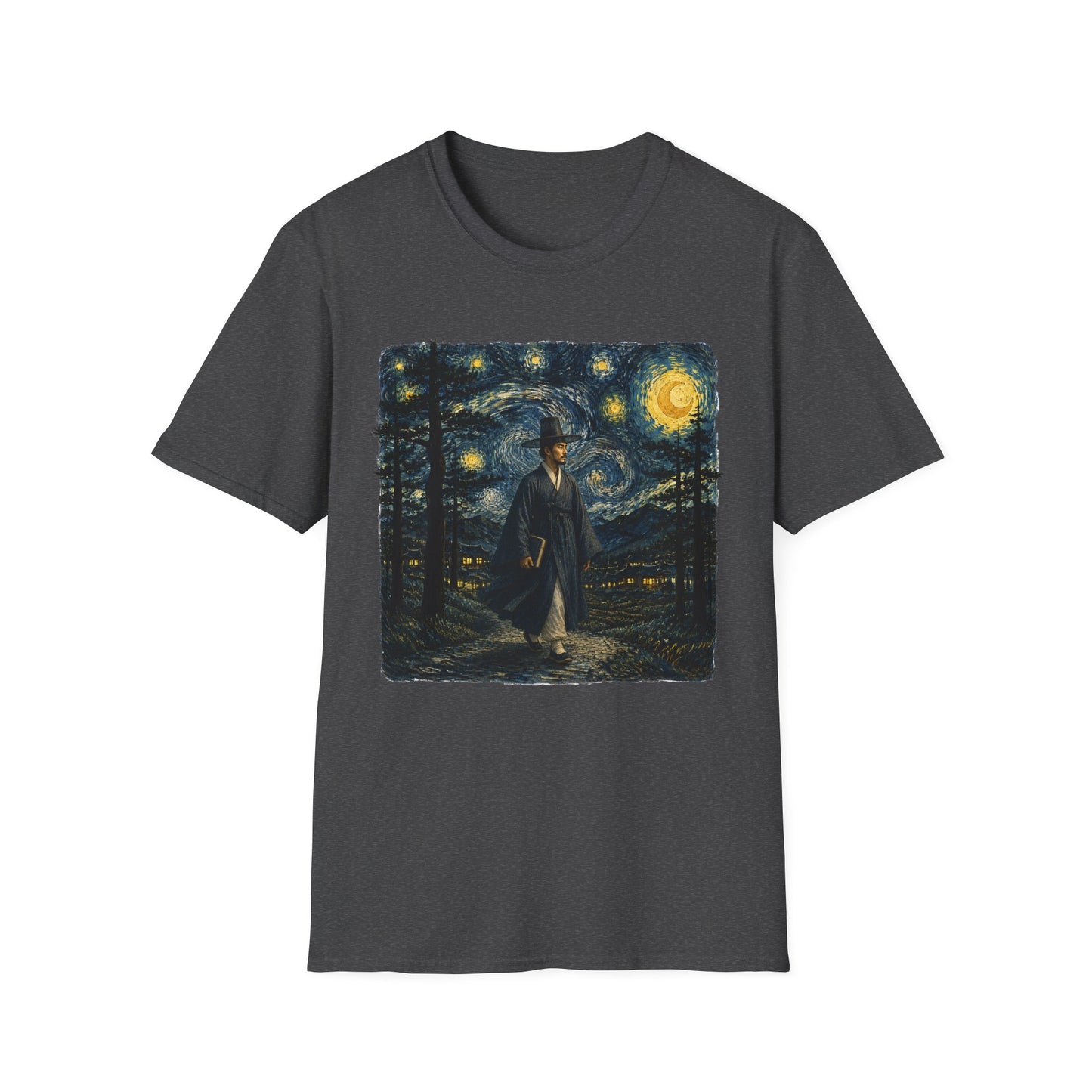 Starry Night Cowboy T-Shirt — Van Gogh Style Western Art Tee