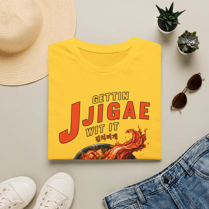 Jjigae T-Shirt — "Gettin Jjigae Wit It" Spicy Korean Stew Graphic Tee