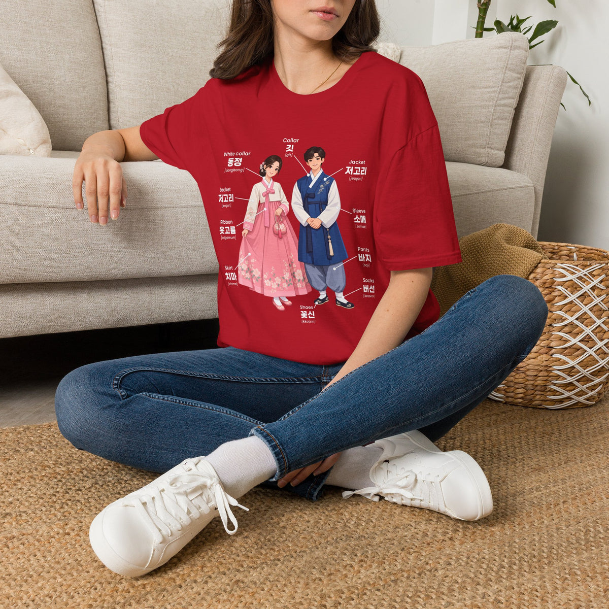 Hanbok Anatomy T‑Shirt — Labeled Korean Traditional Costume Guide