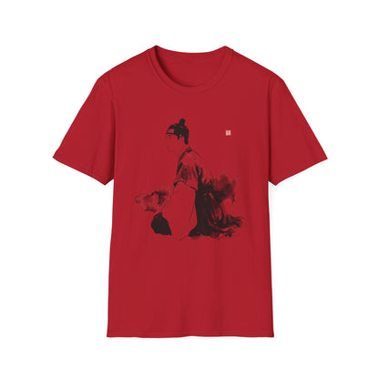 Ink Wash Samurai T-Shirt — Minimal Asian Brush Art Tee