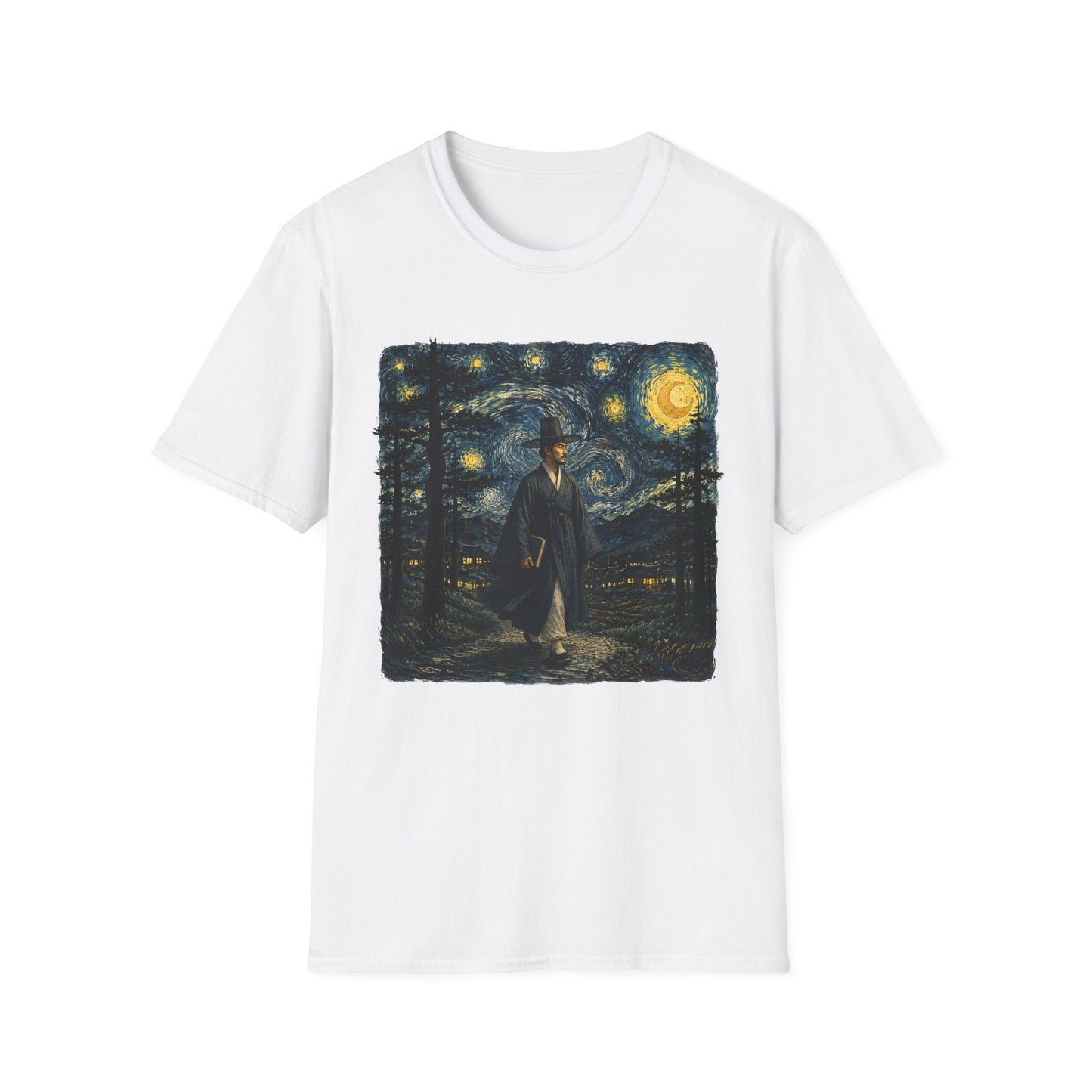Starry Night Cowboy T-Shirt — Van Gogh Style Western Art Tee