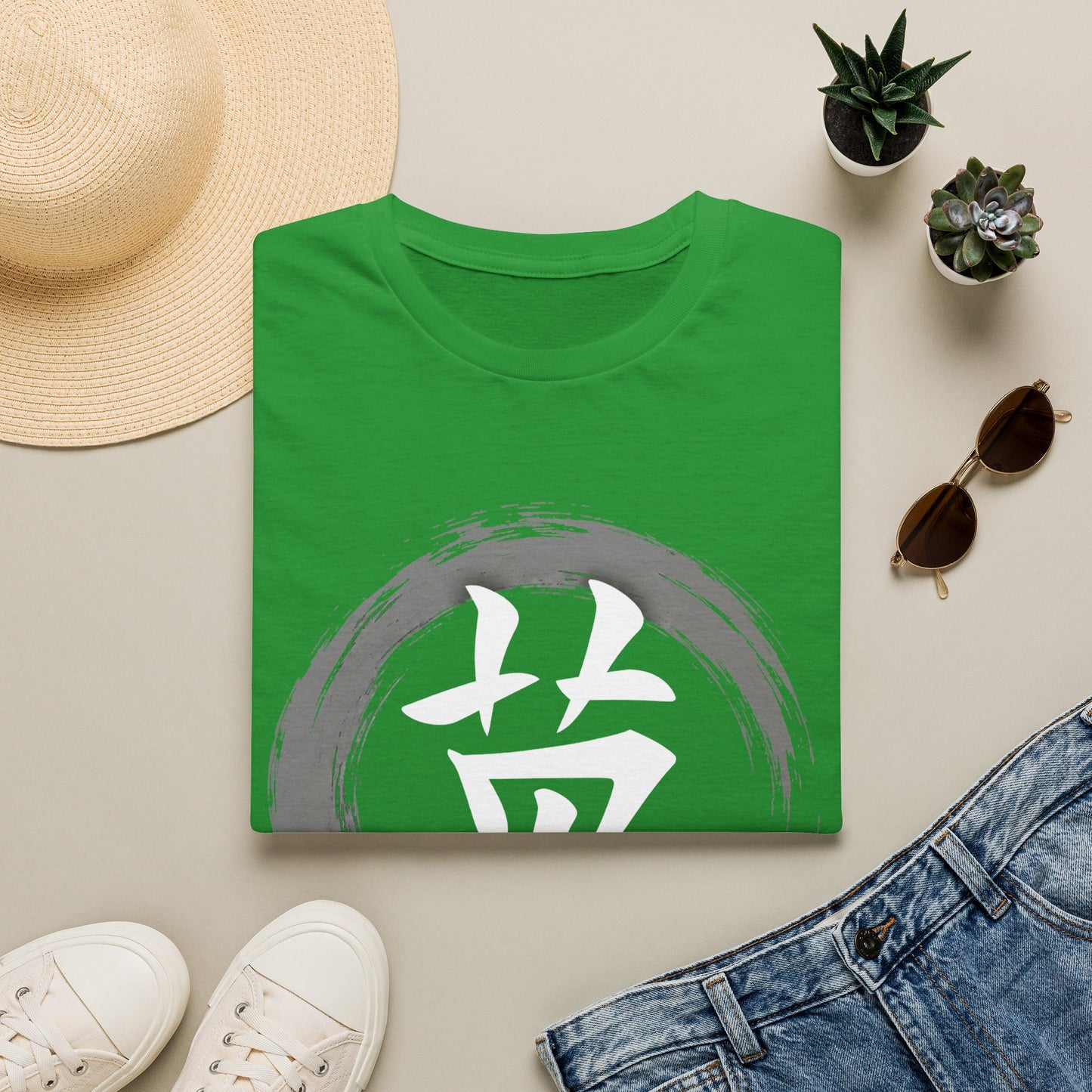 Zen Kanji T-Shirt — '英' Brush Circle Japanese Character Tee