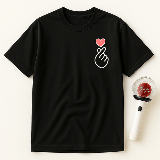 FINGER HEART PINK UNISEX T-SHIRT
