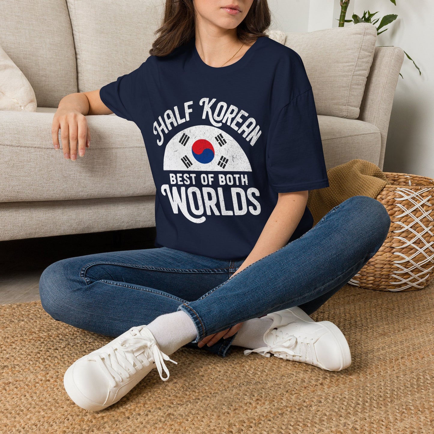 Half Korean T-Shirt — “Best of Both Worlds” Korean Flag Pride Tee
