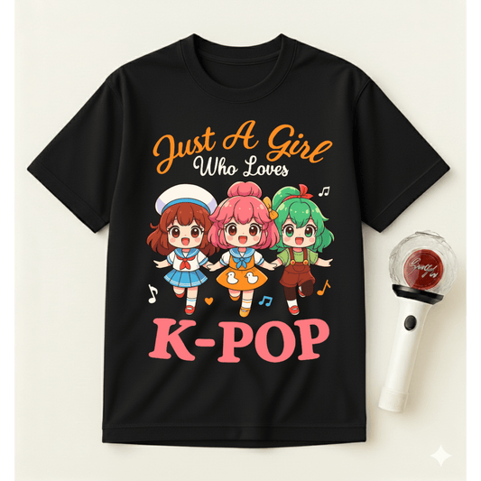 JUST A GIRL WHO LOVES K-POP T-SHIRT