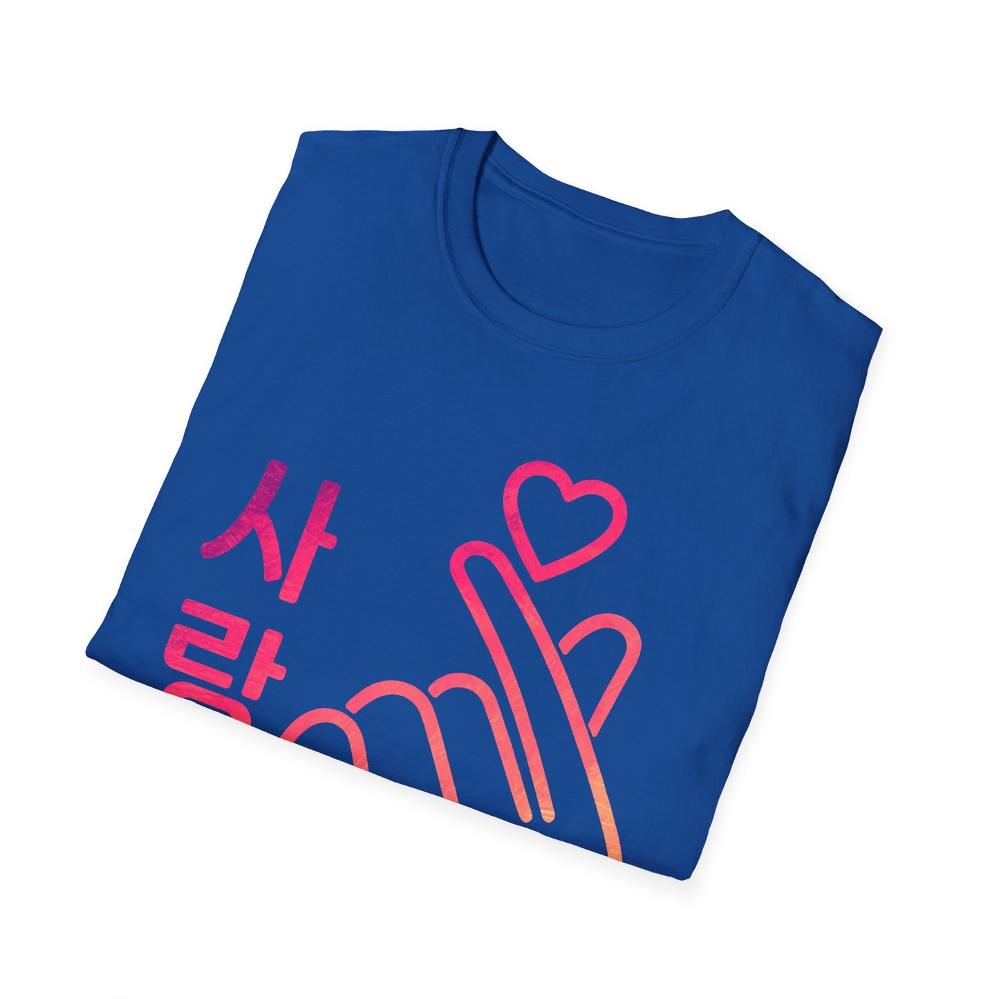 Unisex Softstyle T-Shirt with Heart Hand Design - Perfect for K-Pop Fans, Love Celebrations & Everyday Wear