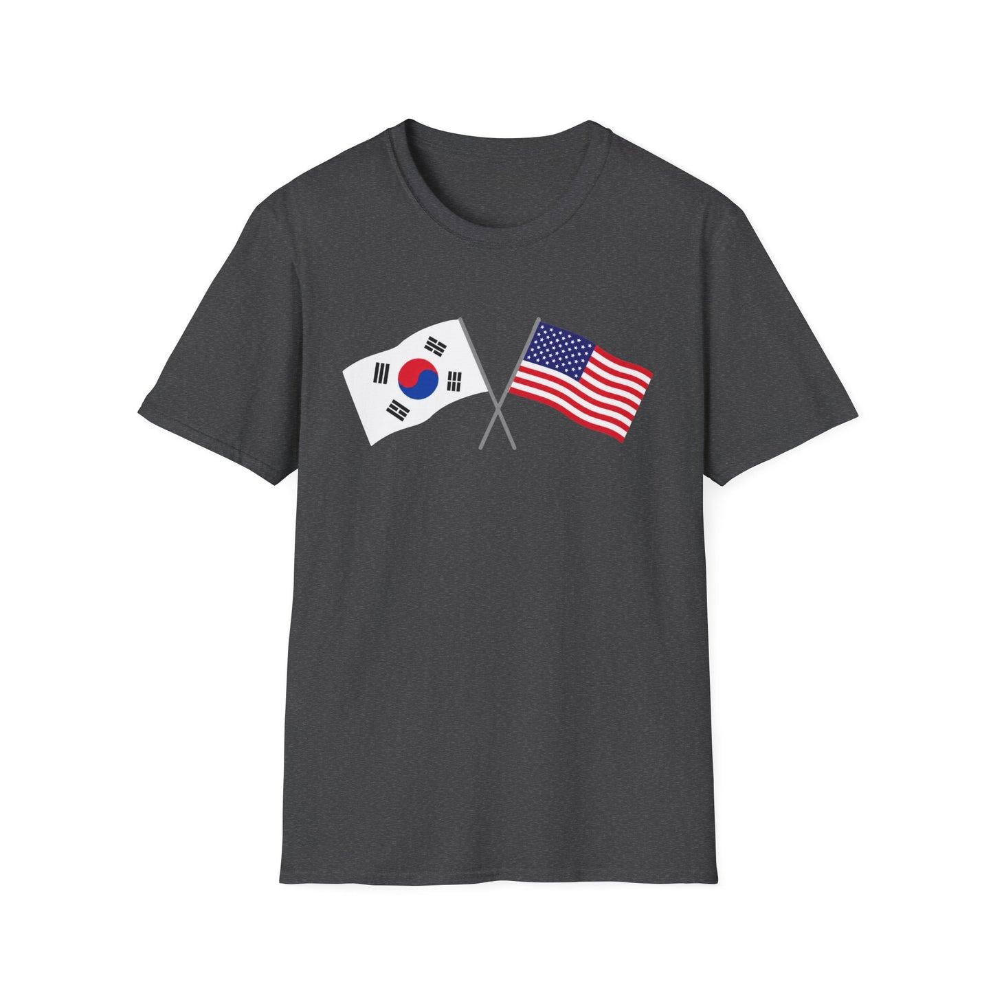 Korea USA Crossed Flags T-Shirt — Korean & American Friendship Tee