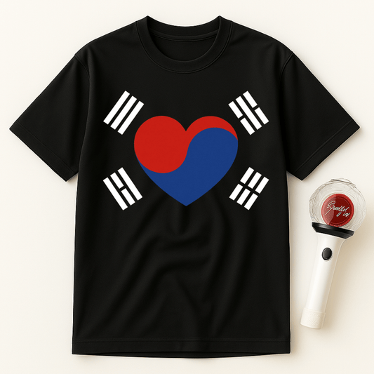 KOREAN FLAG HEART UNISEX T-SHIRT