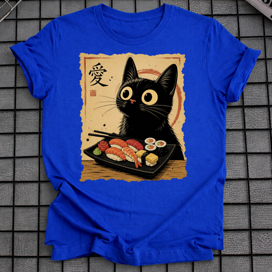 JAPANISCHES SCHWARZKATZEN-SUSHI-T-SHIRT