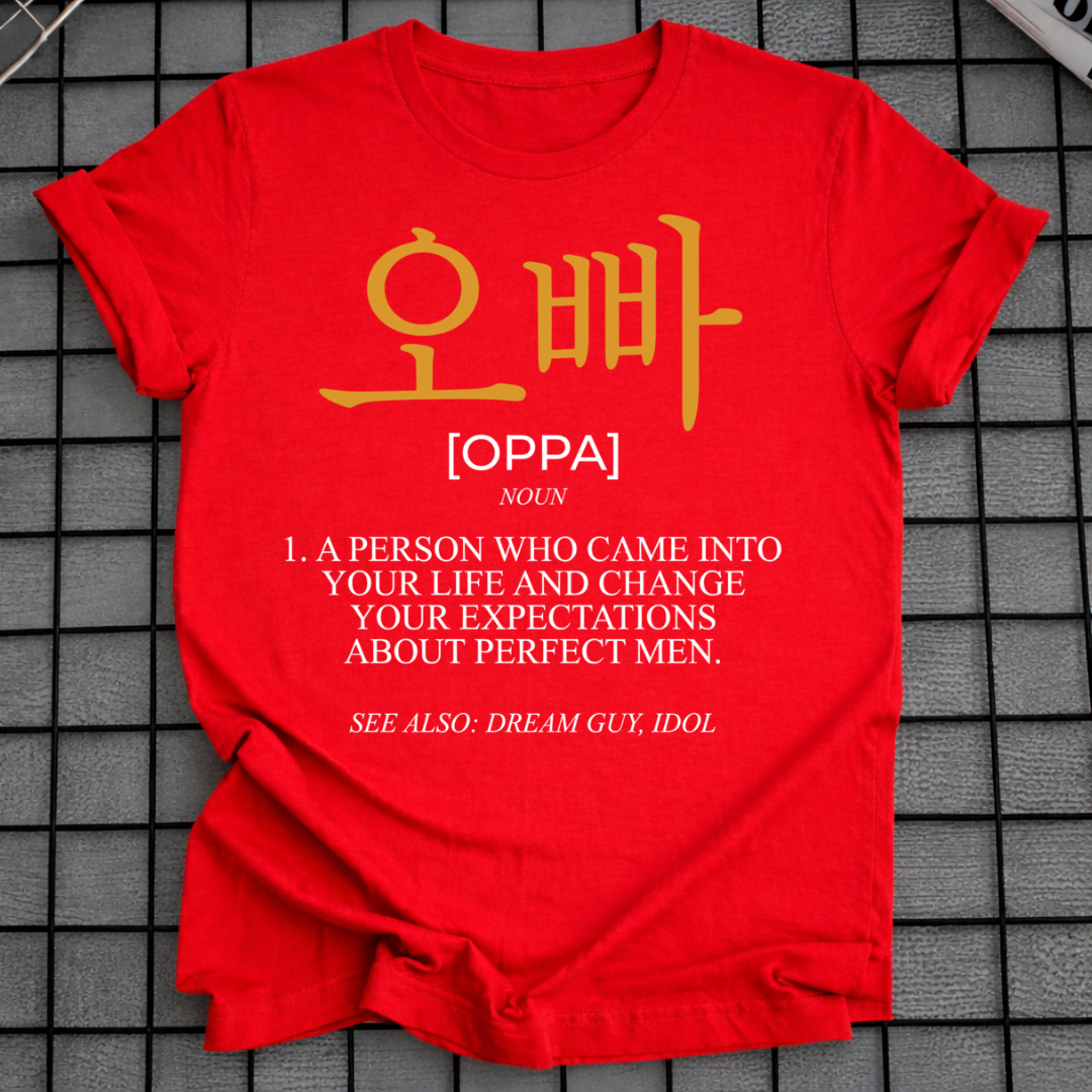 OPPA KOREANISCHES WORT BEDEUTUNG T-SHIRT