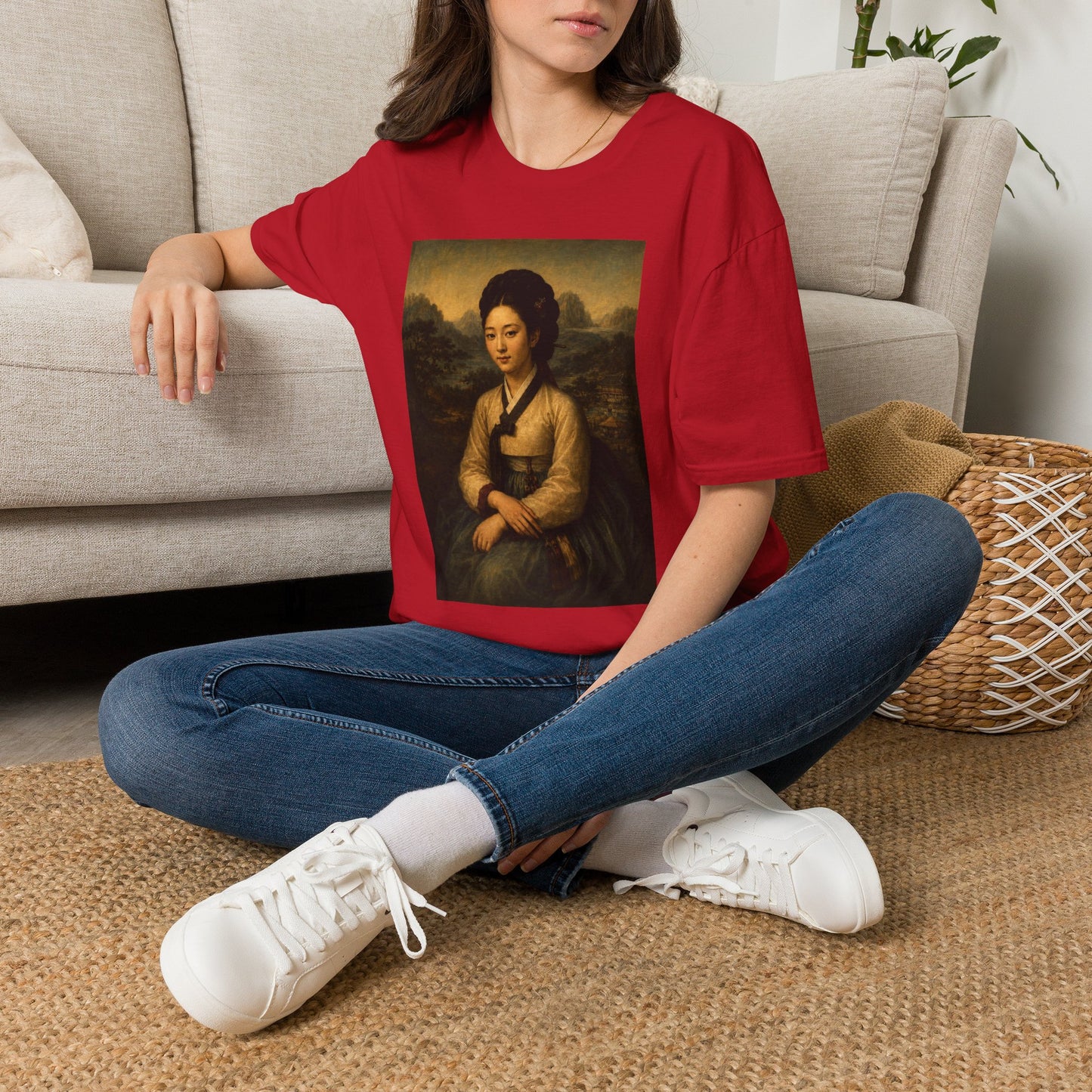 Portrait Tee — Vintage Asian Woman Oil Painting Graphic T-Shirt