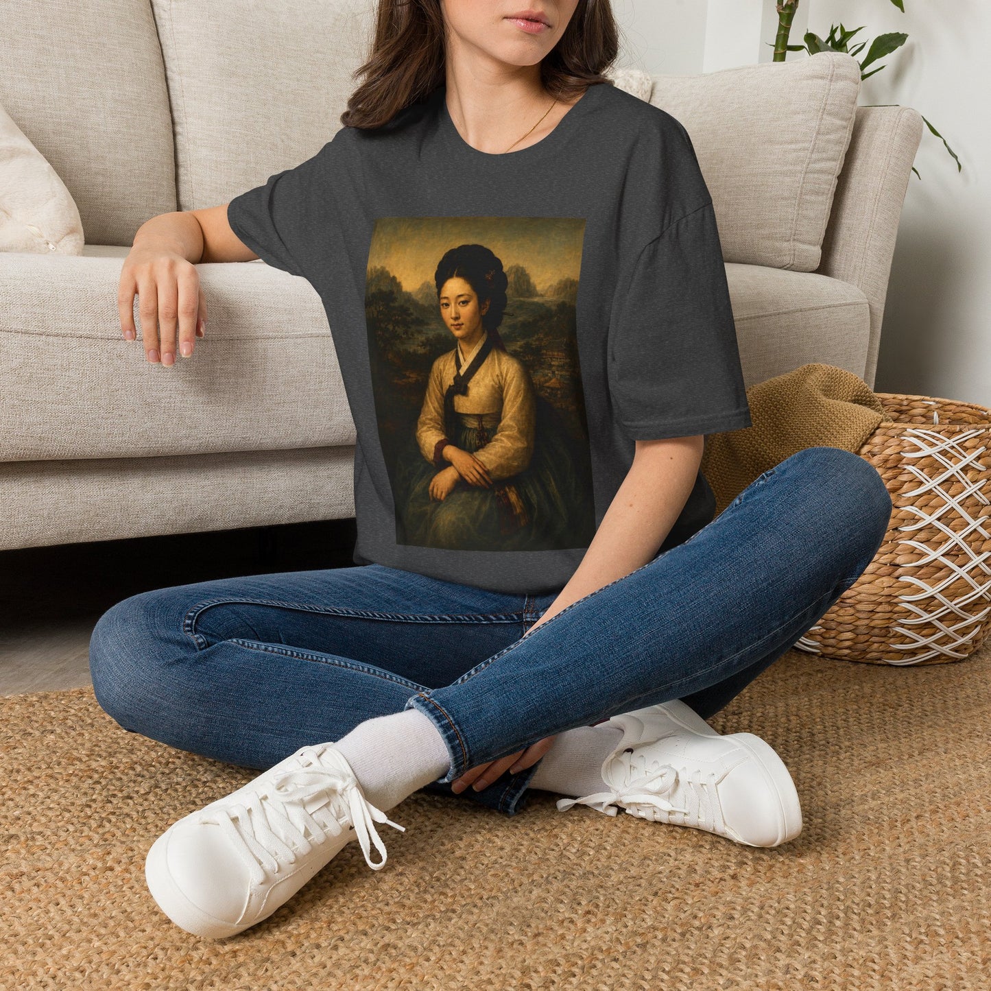 Portrait Tee — Vintage Asian Woman Oil Painting Graphic T-Shirt