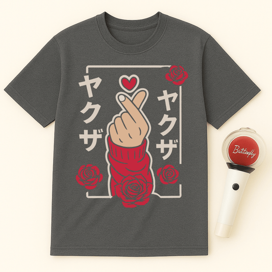 JAPANESE ROSE HEART UNISEX T-SHIRT