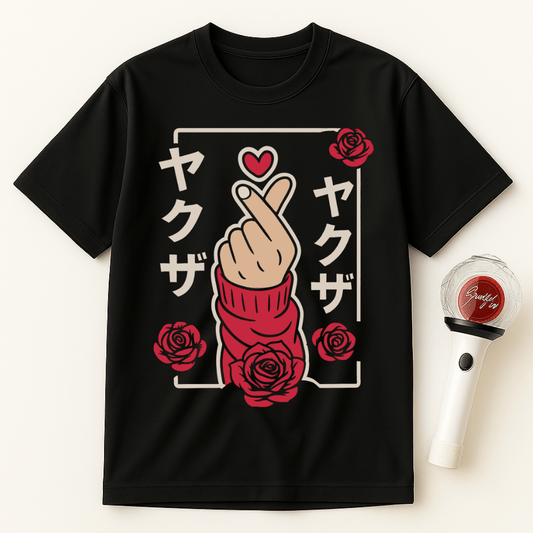 JAPANESE ROSE HEART UNISEX T-SHIRT